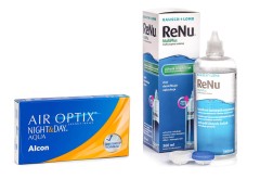 Air Optix Night & Day Aqua (6 linser) + ReNu MultiPlus 360 ml med linsetui