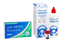 Air Optix Plus Hydraglyde for Astigmatism (3 linser) + Oxynate Peroxide 380 ml med linsetui