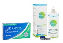 Air Optix Plus Hydraglyde for Astigmatism (3 linser) + Solunate Multi-Purpose 400 ml med linsetui
