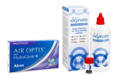 Air Optix Plus Hydraglyde Multifocal (3 linser) + Oxynate Peroxide 380 ml med linsetui