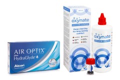 Air Optix Plus Hydraglyde (6 linser) + Oxynate Peroxide 380 ml med linsetui