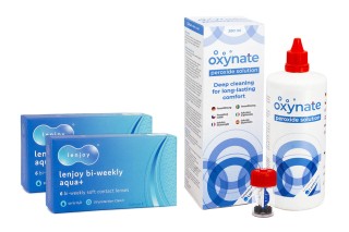 Lenjoy Bi-weekly Aqua+ (12 linser) + Oxynate Peroxide 380 ml med linsetui