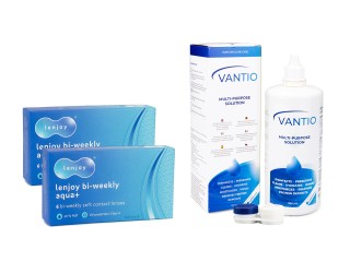 Lenjoy Bi-weekly Aqua+ (12 linser) + Vantio Multi-Purpose 360 ml med linsetui