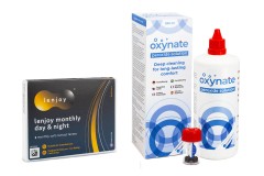 Lenjoy Monthly Day & Night (3 linser) + Oxynate Peroxide 380 ml med linsetui