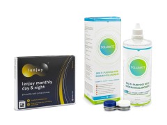 Lenjoy Monthly Day & Night (3 linser) + Solunate Multi-Purpose 400 ml med linsetui