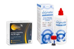 Lenjoy Monthly Day & Night (6 linser) + Oxynate Peroxide 380 ml med linsetui