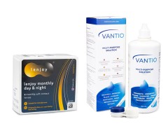 Lenjoy Monthly Day & Night (6 linser) + Vantio Multi-Purpose 360 ml med linsetui